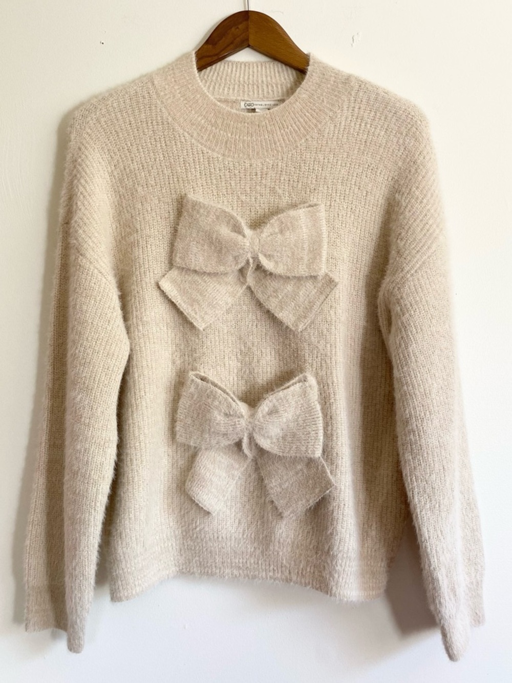 NWT Cato Oatmeal Bow Sweater XL